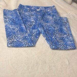 Boston Proper Blue and White Floral Pants